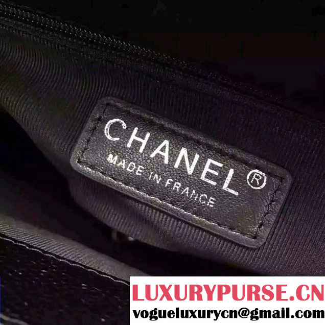 Chanel Quilted Grained Calfskin Large Shopping Bag A98557 Black 2016