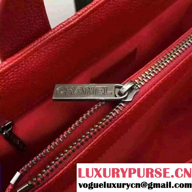 Chanel Quilted Grained Calfskin Large Shopping Bag A98557 Red 2016