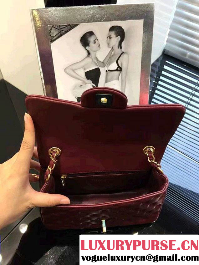 Chanel Embroidery Threads Top Handle Small Flap Bag Date Red 2016