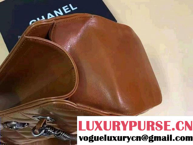 Chanel Calfskin Shopping Bag Brown Fall Winter 2016