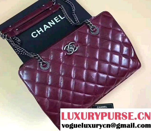 Chanel Calfskin Shopping Bag Date Red Fall Winter 2016