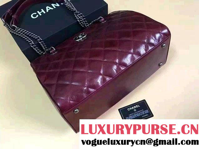 Chanel Calfskin Shopping Bag Date Red Fall Winter 2016