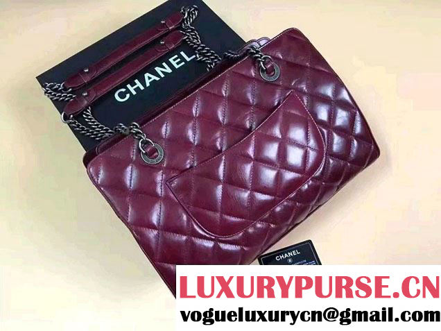 Chanel Calfskin Shopping Bag Date Red Fall Winter 2016