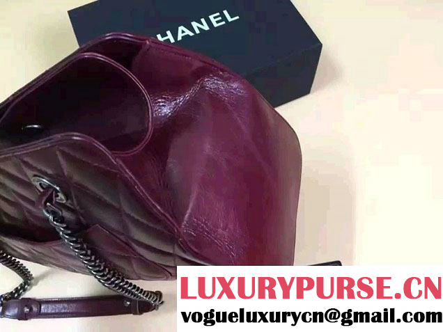 Chanel Calfskin Shopping Bag Date Red Fall Winter 2016
