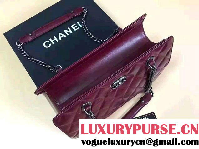 Chanel Calfskin Shopping Bag Date Red Fall Winter 2016