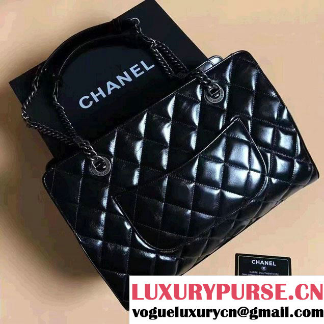 Chanel Calfskin Shopping Bag Black Fall Winter 2016