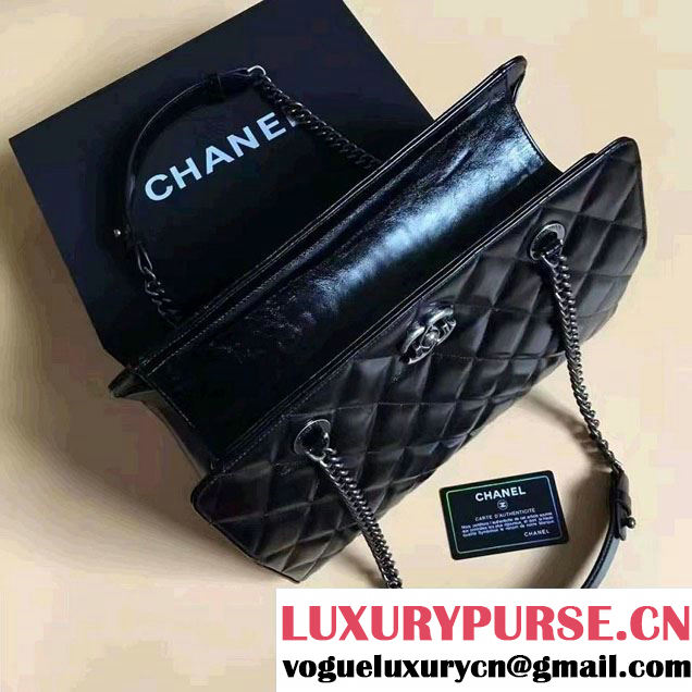 Chanel Calfskin Shopping Bag Black Fall Winter 2016