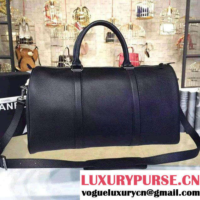 Chanel CC Calfskin Luggage Bag Black 2016