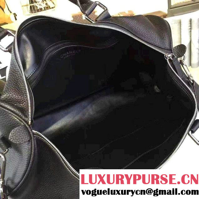 Chanel CC Calfskin Luggage Bag Black 2016