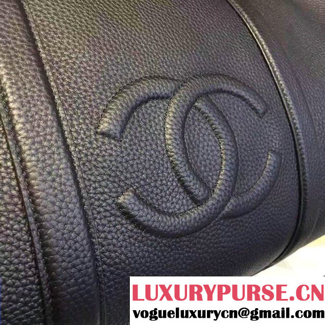 Chanel CC Calfskin Luggage Bag Black 2016