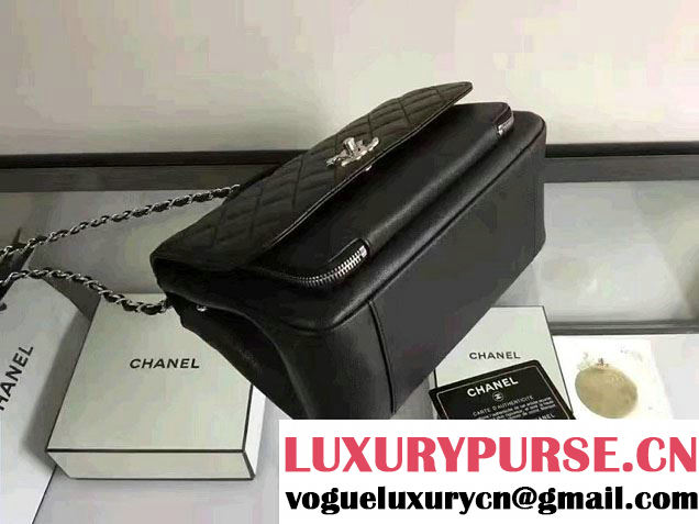 Chanel Business Affinity Top Handle Flap Bag Black 2016