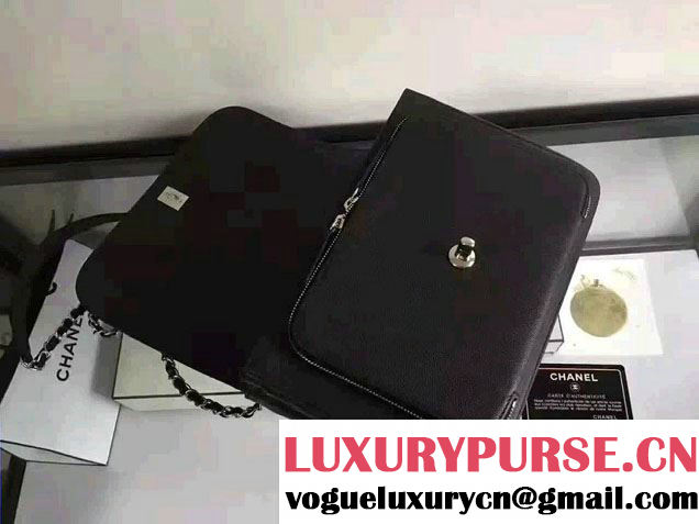 Chanel Business Affinity Top Handle Flap Bag Black 2016