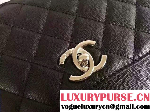 Chanel Business Affinity Top Handle Flap Bag Black 2016