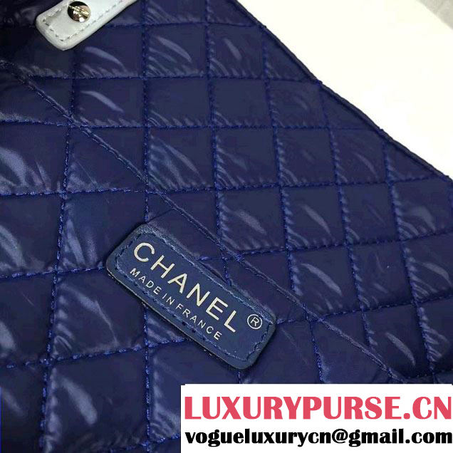 Chanel Emoticon Printed Fabric Shopping Large Shopping Bag A69926 Silver 2016