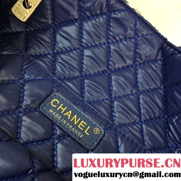 Chanel Emoticon Printed Fabric Shopping Large Shopping Bag A69926 Gold 2016