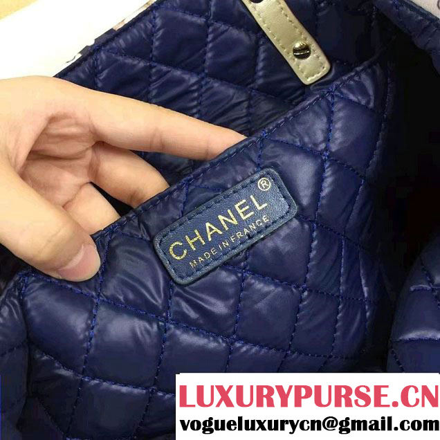 Chanel Emoticon Printed Fabric Shopping Small Shopping Bag A69928 Gold 2016