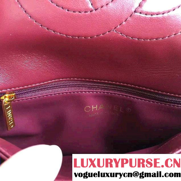 Chanel Lambskin Chevron Trendy CC Small Flap Top Handle Bag A92236 Date Red 2016