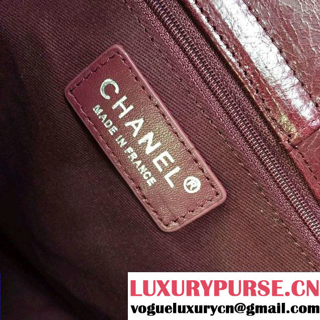 Chanel Calfskin Quilted Chesterfield Large Shopping Bag A93605 Burgundy 2016