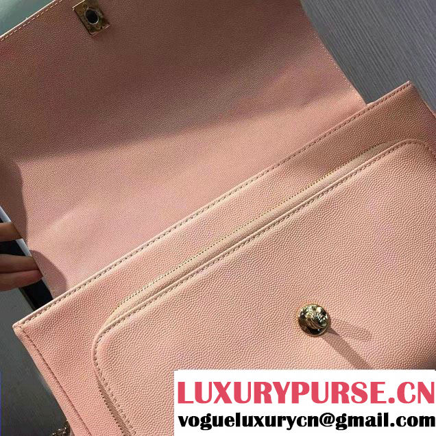Chanel Grained Calfskin Business Affinity Large Flap Top Handle Bag A93608 Pink 2016