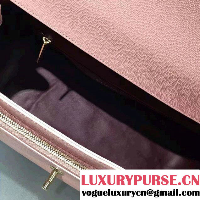 Chanel Grained Calfskin Business Affinity Large Flap Top Handle Bag A93608 Pink 2016