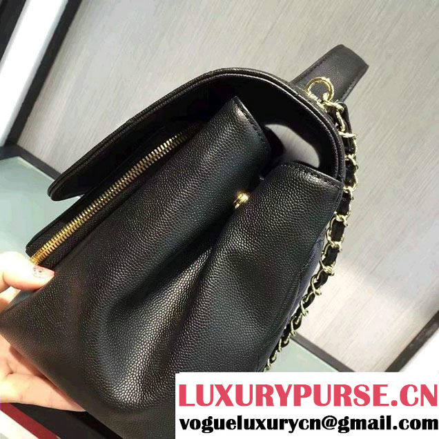 Chanel Grained Calfskin Business Affinity Large Flap Top Handle Bag A93608 Black 2016