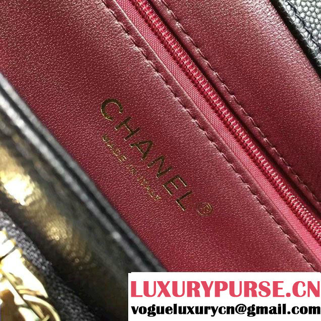 Chanel Grained Calfskin Business Affinity Large Flap Top Handle Bag A93608 Black 2016