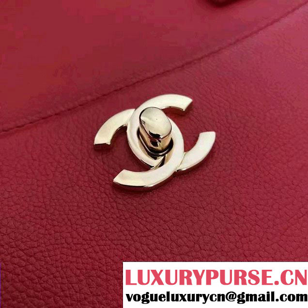 Chanel Grained Calfskin Neo Executive Small Shopping Bag A69930 Red Cruise 2017