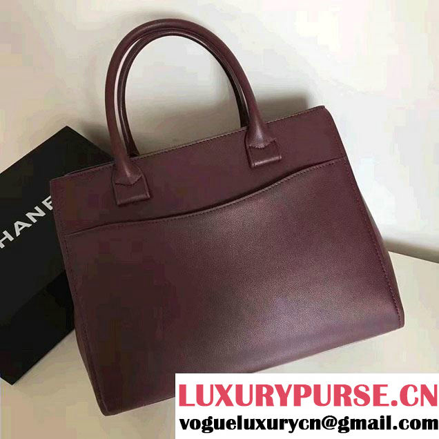 Chanel Grained Calfskin Neo Executive Small Shopping Bag A69930 Burgundy Cruise 2017