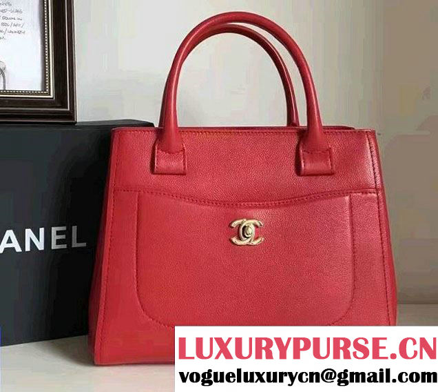 Chanel Grained Calfskin Neo Executive Mini Shopping Bag A69929 Red Cruise 2017