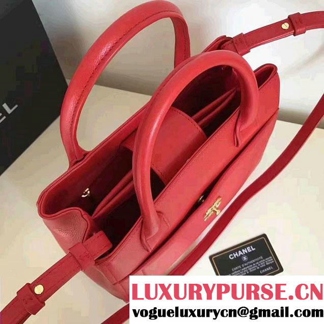 Chanel Grained Calfskin Neo Executive Mini Shopping Bag A69929 Red Cruise 2017