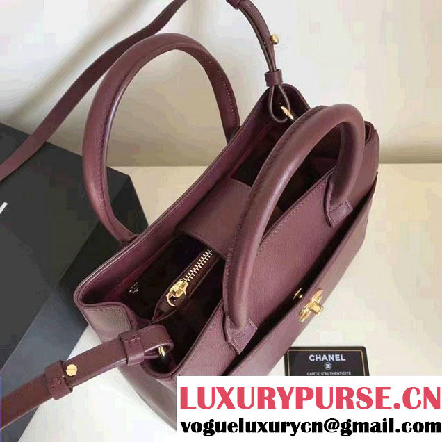 Chanel Grained Calfskin Neo Executive Mini Shopping Bag A69929 Burgundy Cruise 2017