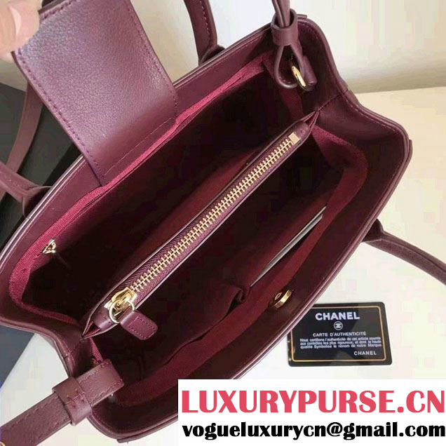 Chanel Grained Calfskin Neo Executive Mini Shopping Bag A69929 Burgundy Cruise 2017