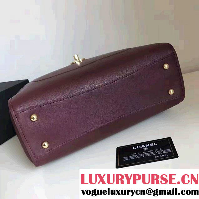 Chanel Grained Calfskin Neo Executive Mini Shopping Bag A69929 Burgundy Cruise 2017