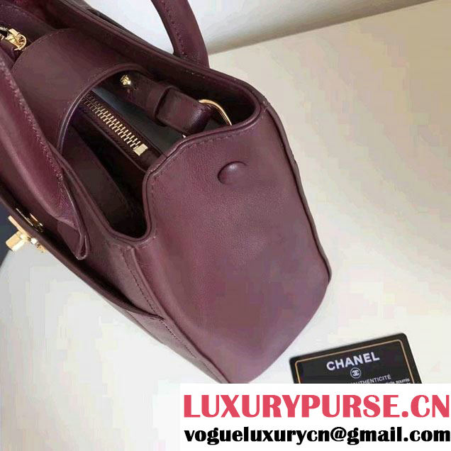 Chanel Grained Calfskin Neo Executive Mini Shopping Bag A69929 Burgundy Cruise 2017