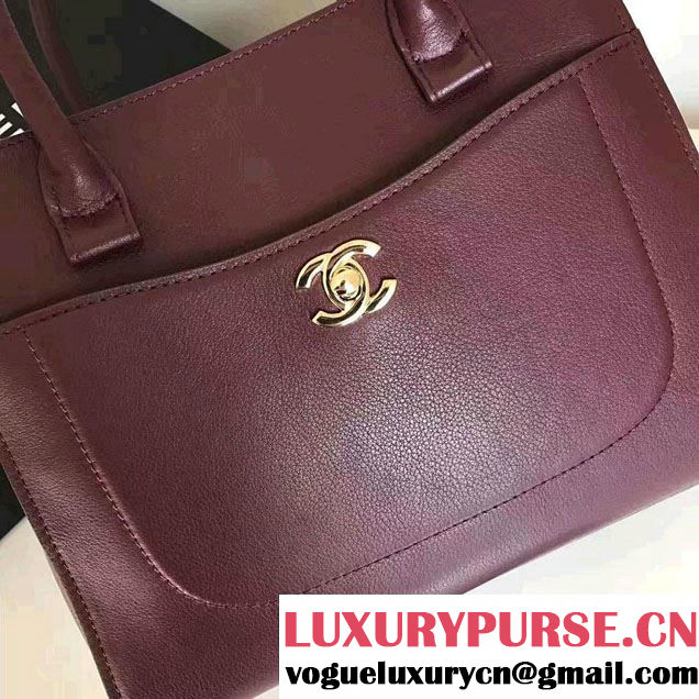 Chanel Grained Calfskin Neo Executive Mini Shopping Bag A69929 Burgundy Cruise 2017