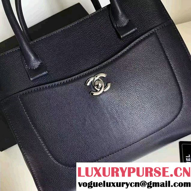 Chanel Grained Calfskin Neo Executive Mini Shopping Bag A69929 Dark Blue Cruise 2017