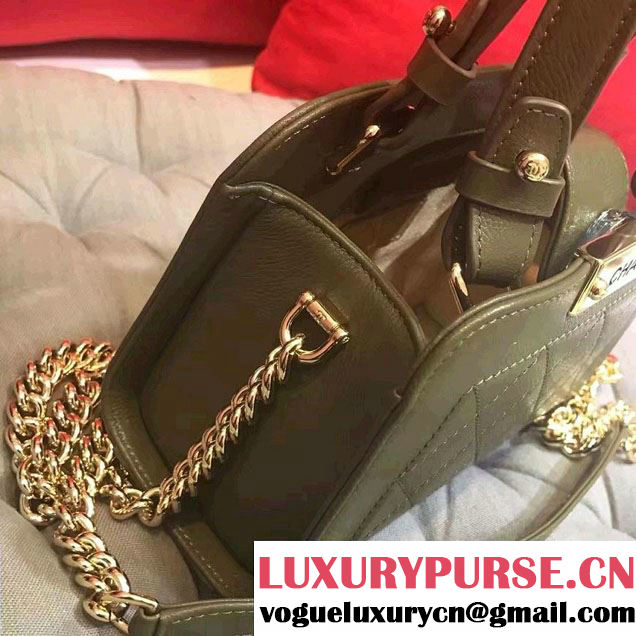 Chanel Label Click Small Shopping Bag A93731 Army Green 2017