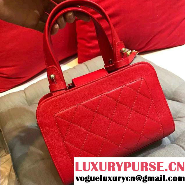Chanel Label Click Small Shopping Bag A93731 Red 2017