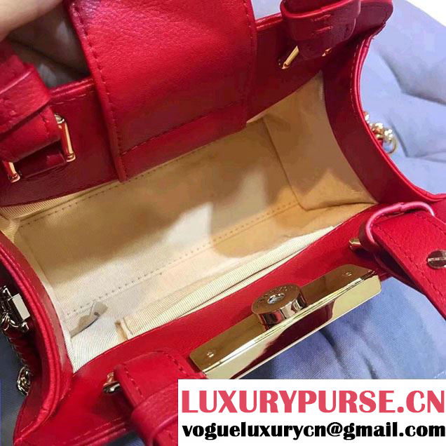 Chanel Label Click Small Shopping Bag A93731 Red 2017