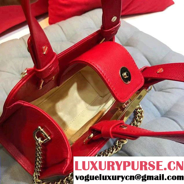 Chanel Label Click Small Shopping Bag A93731 Red 2017