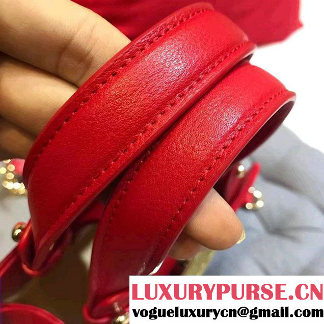 Chanel Label Click Small Shopping Bag A93731 Red 2017