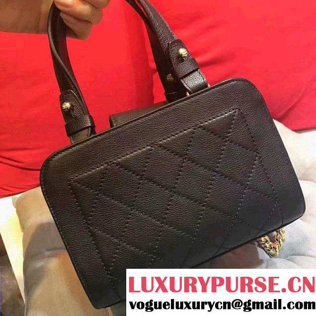 Chanel Label Click Small Shopping Bag A93731 Black 2017