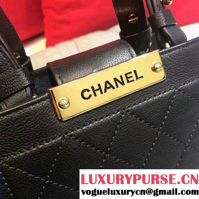 Chanel Label Click Small Shopping Bag A93731 Black 2017