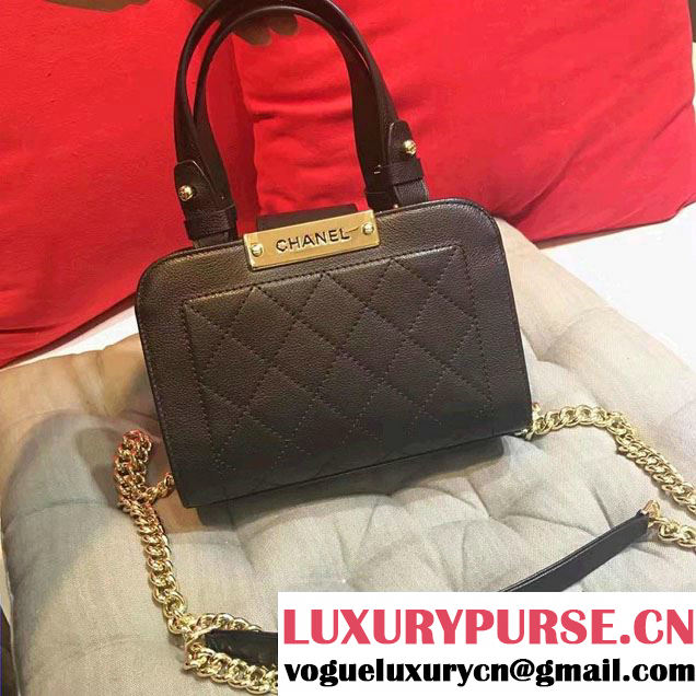 Chanel Label Click Small Shopping Bag A93731 Black 2017