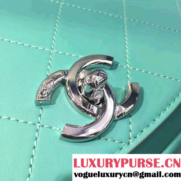 Chanel Small Coco Flap Top Handle Messenger Bag Green 2017