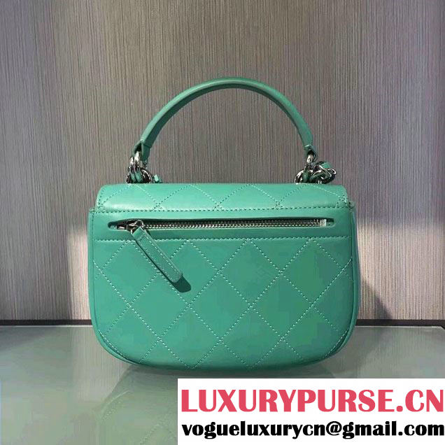 Chanel Small Coco Flap Top Handle Messenger Bag Green 2017