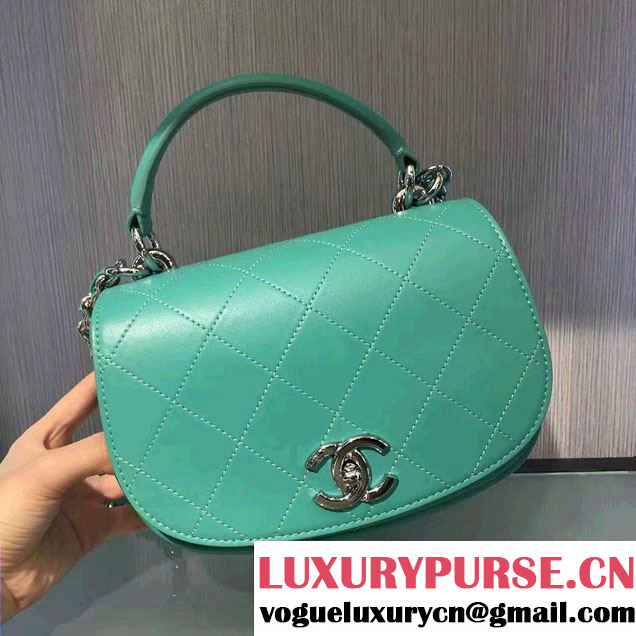Chanel Small Coco Flap Top Handle Messenger Bag Green 2017