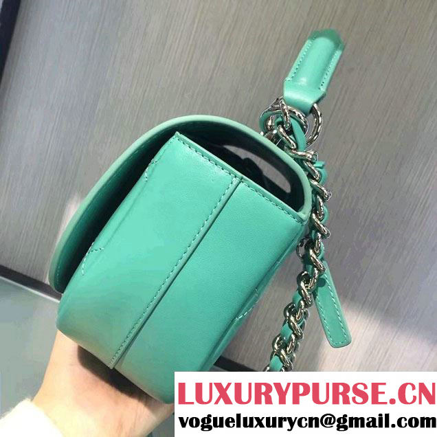 Chanel Small Coco Flap Top Handle Messenger Bag Green 2017