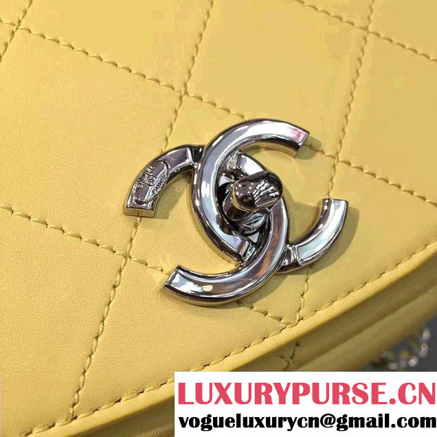 Chanel Small Coco Flap Top Handle Messenger Bag Yellow 2017