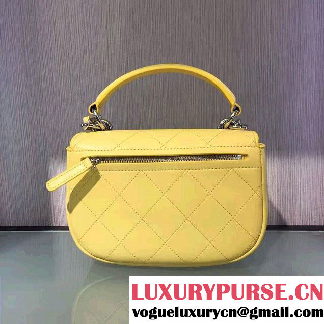 Chanel Small Coco Flap Top Handle Messenger Bag Yellow 2017